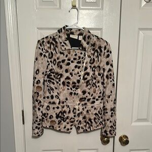 Chico’s Cream, Tan and Black Animal Print Blazer